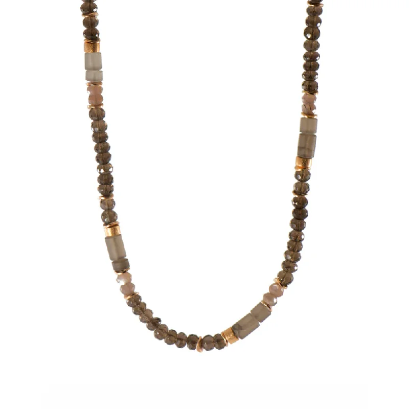 Oval gem necklaces-Joyla Smoky Quartz Necklace