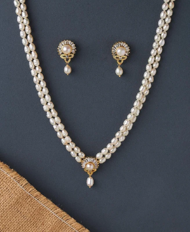 Glossy pearl necklaces-Pretty Real Pearl Necklace Set