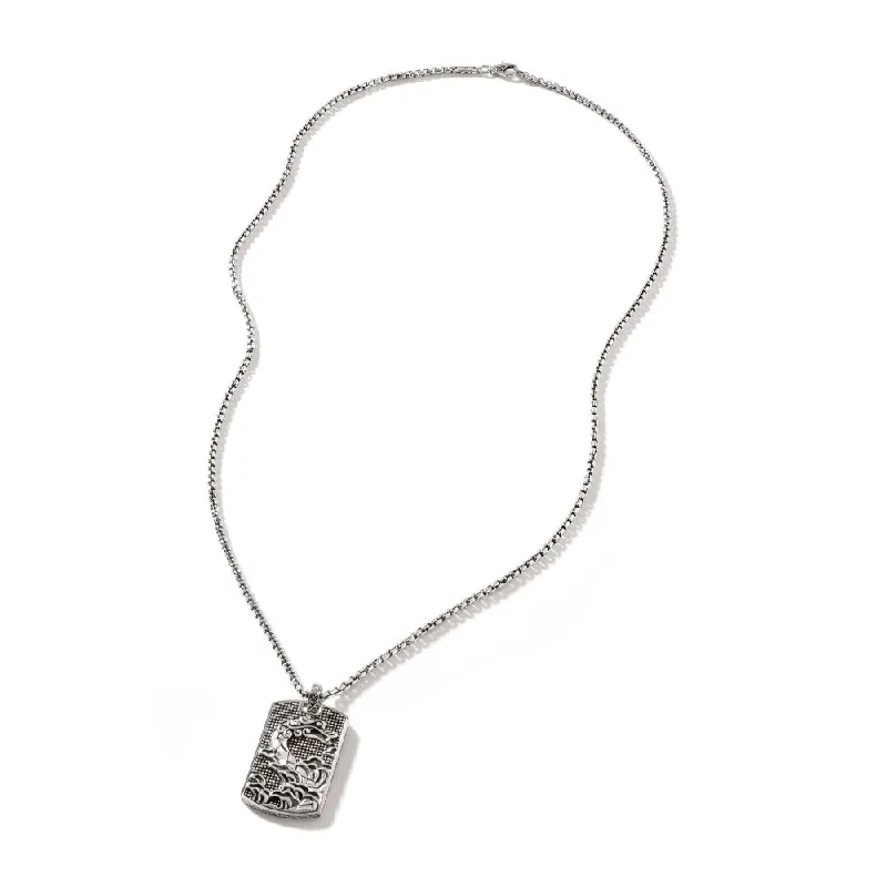 Glossy pearl necklaces-John Hardy Legends Naga Dog Tag Necklace