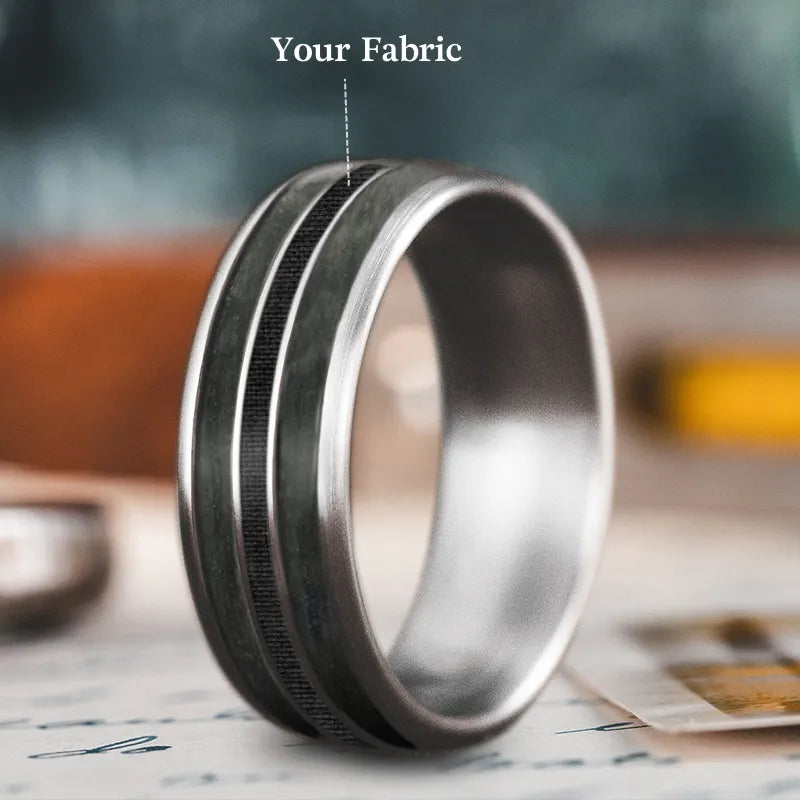 Fine texture rings-Custom Design - 3-Inlay Narrow Center Ring RJa-MeF2XAVt4KDUUUV5PPCH