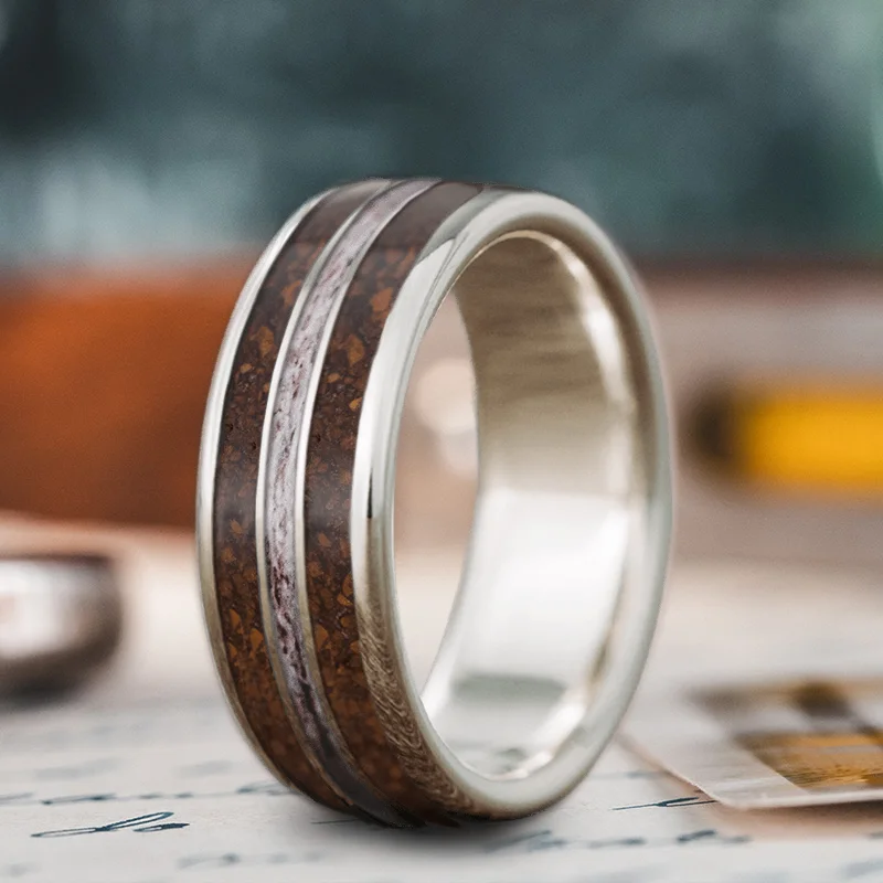 Woven cord rings-Custom Design - 3-Inlay Narrow Center Ring bZHCDHZXRIJXLLnXeENT-ozQ