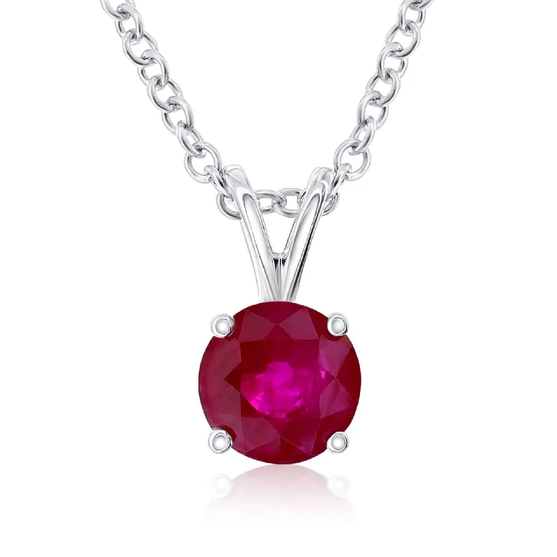 Fine pendant necklaces-Smyth Jewelers 14k Gold Ruby Pendant Necklace