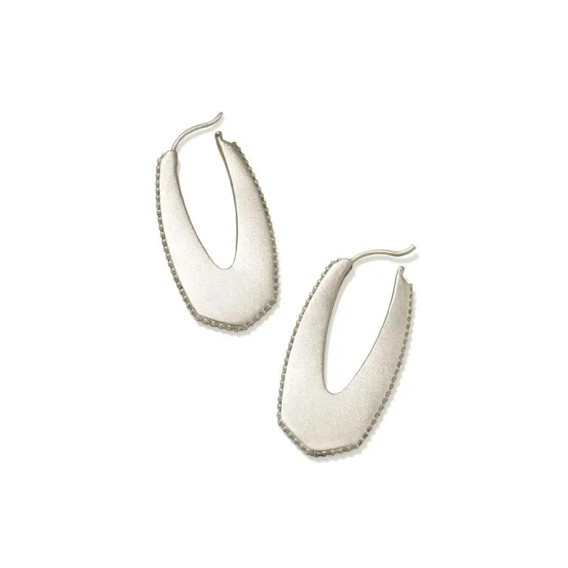 Full crescent earrings-Kendra Scott | Adeline Hoop Earrings in Silver