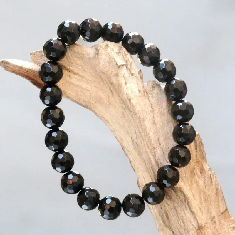 Tiny stack bangles-Handmade Onyx 'Black Lava' Bracelet (Indonesia)