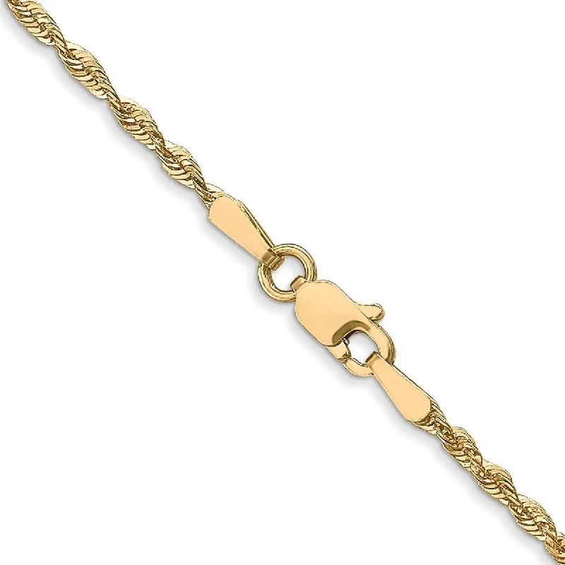 Rose quartz bangles-Curata 10k Yellow Gold Solid Polished Lobster Claw Closure Valu plus 1.5mm Sparkle Cut Lightweight Chain Bracelet