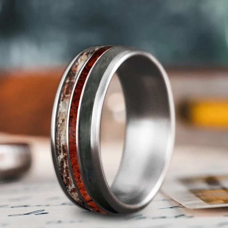 Thick band rings-Custom Design - 3-Inlay Narrow Center Ring LDonEQFn2YZKYnunfCNlkPU4