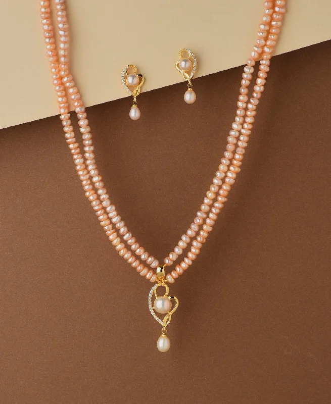 Twine braid necklaces-Pretty Real Pearl Necklace Set