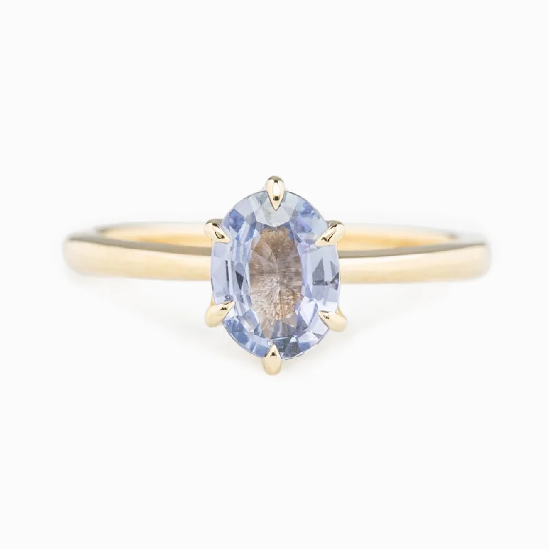 Stamped name engagement rings-Floryn Ring 1.22ct Light Blue Unheated Sapphire, 14K Yellow Gold (One of a kind)