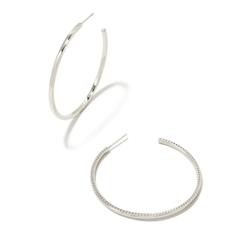 Alloy metal earrings-Kendra Scott | Sylvie Large Hoop Earrings in Silver