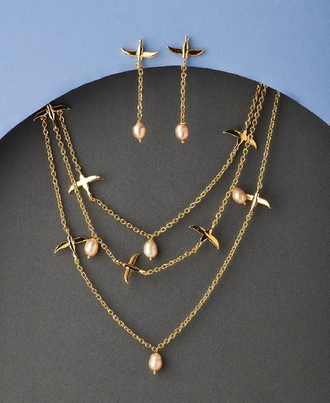 Victorian charm necklaces-Fasionable Real Pearl Necklace Set