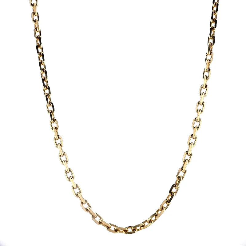 Rose flower necklaces-Estate 18k Yellow Gold Interlocking Rectangular Linked Necklace 19.5"