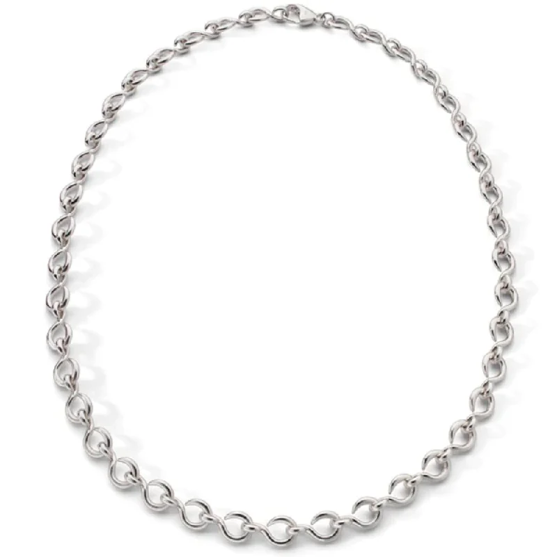 Coil knot necklaces-MRK "The Twist" Sterling Silver Midi Infinity Necklace