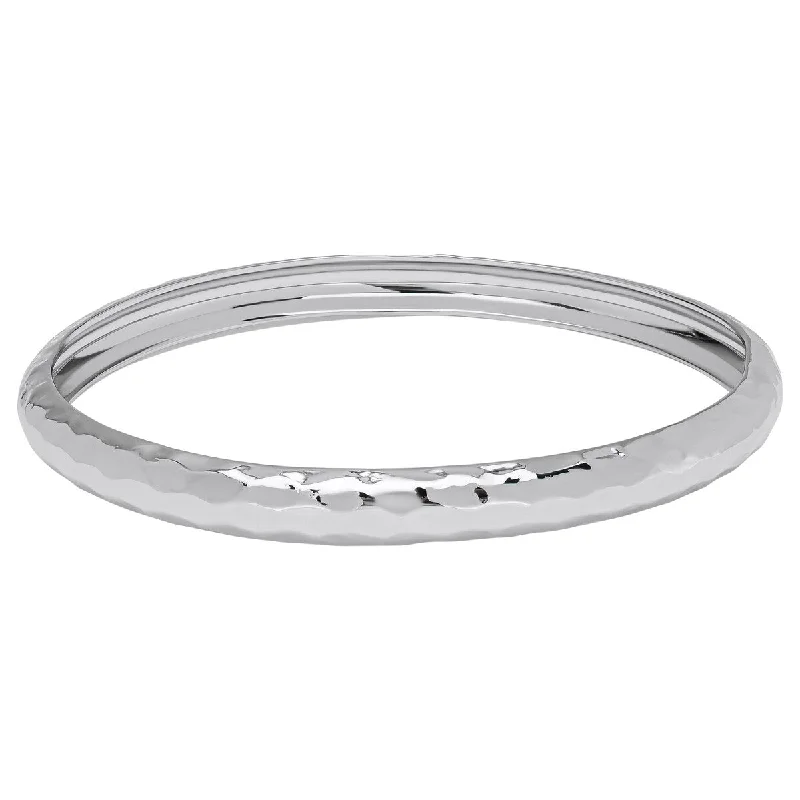 Cord edge bangles-Victoria Townsend Silver Plated Smooth Textured Bangle Bracelet