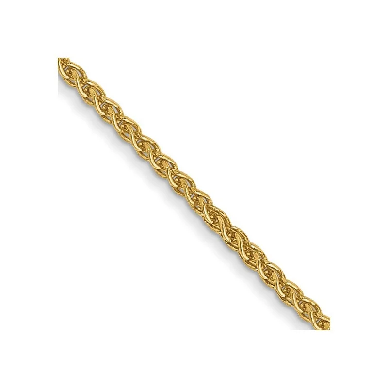 Polished bead bangles-Curata 14k Yellow Gold Lobster Claw Closure 1.1mm Solid Polished Spiga Chain Bracelet