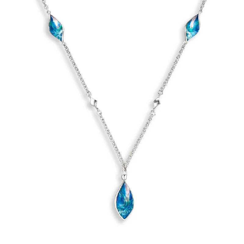 Bold gem necklaces-Nicole Barr Blue Aurora Marquise Twist Necklace