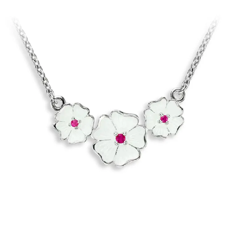 Cosmic charm necklaces-Nicole Barr White Cherokee Rose Necklace