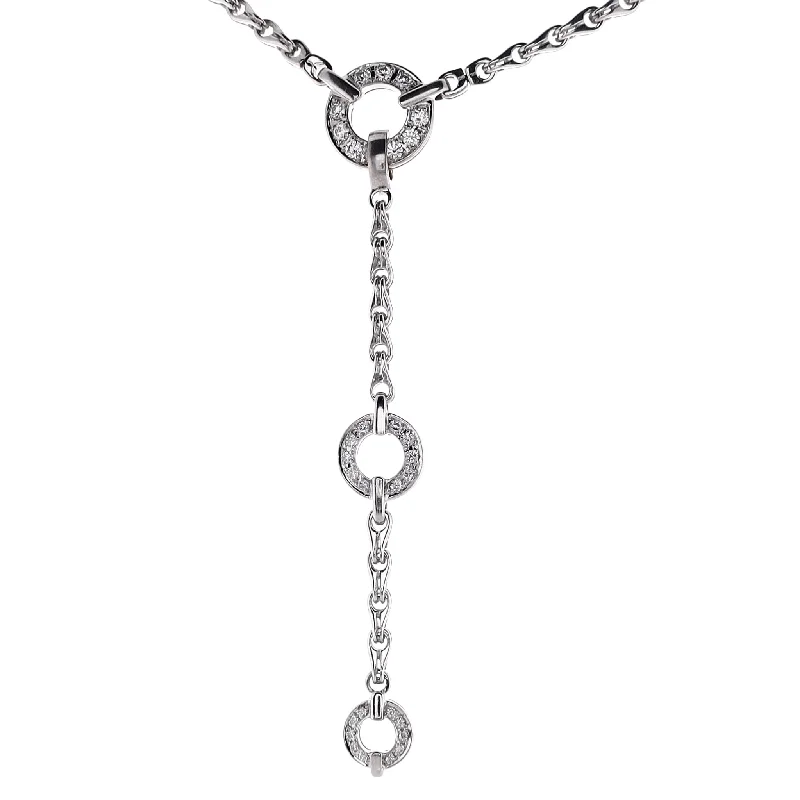 Tribal coin necklaces-Estate Di Modolo 18 Karat White Gold Convertible Necklace "Tempia" Diamond Necklace