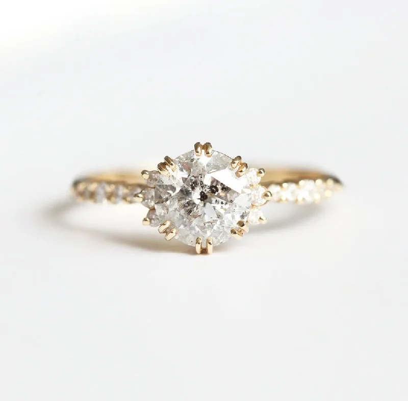 Thick band engagement rings-Jasmine Round Diamond Cluster Ring