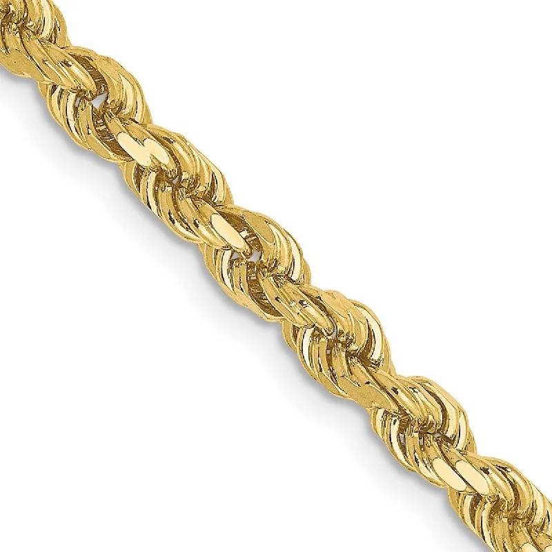 Oval gem bangles-Curata 10k Yellow Gold 7" or 8" 3.5mm Sparkle Cut Rope Chain Bracelet