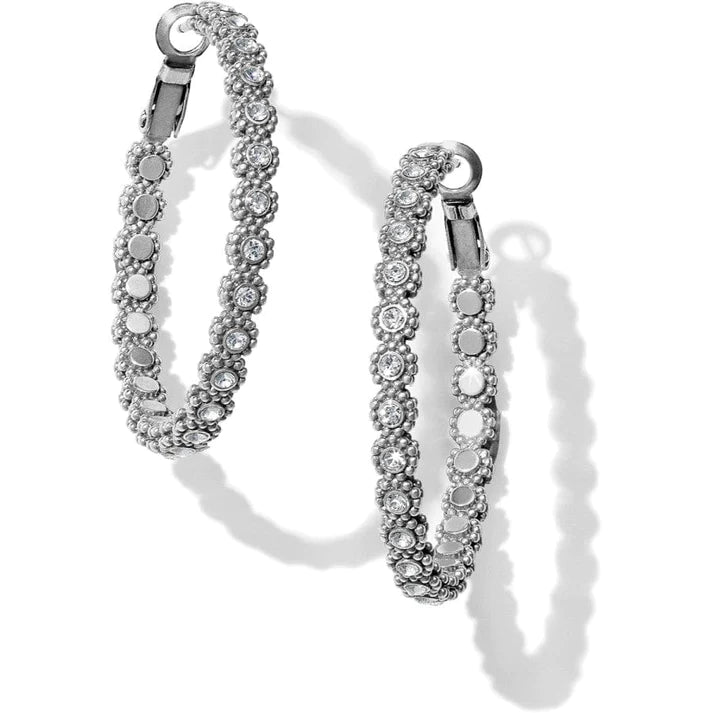 Trekker feather earrings-Brighton | Twinkle Splendor Medium Hoop in Silver Tone