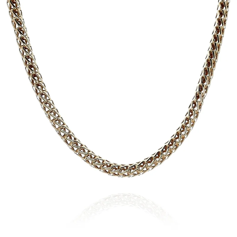 Brushed gold necklaces-Estate 14k Yellow Gold 15.5" Rounded Pierced Mesh Design Necklace