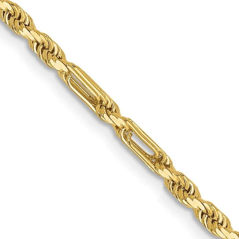 Woven tribal bangles-Curata 14k Yellow Gold Solid 2.5mm Milano Rope Chain Bracelet Lobster Claw