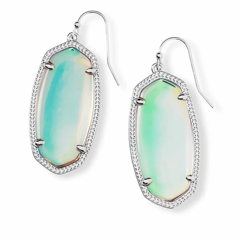 Topaz stud earrings-Kendra Scott | Elle Silver Drop Earrings in Dichroic Glass