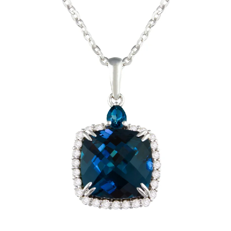 Luxe diamond necklaces-Bellarri Forever Young 14k Gold Diamond & London Blue Topaz Necklace