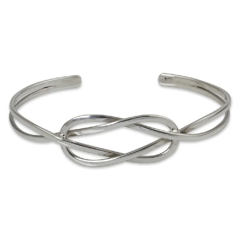 Multi-bead bangles-Handmade Sterling Silver 'Lover's Knot' Bracelet (Thailand)