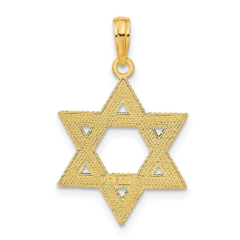 Zodiac sign necklaces-Curata 14k Yellow Gold 18" Solid Star of David Pendant Necklace - 19x17mm