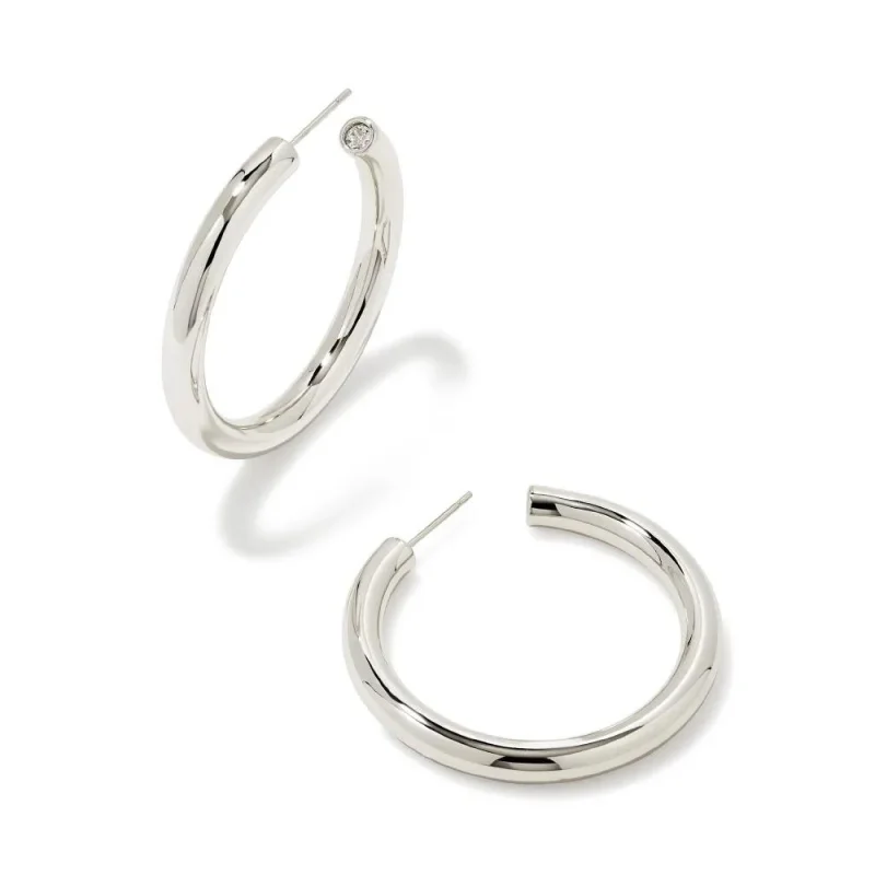 Heavy hoop earrings-Kendra Scott | Colette Large Hoop Earrings in Silver