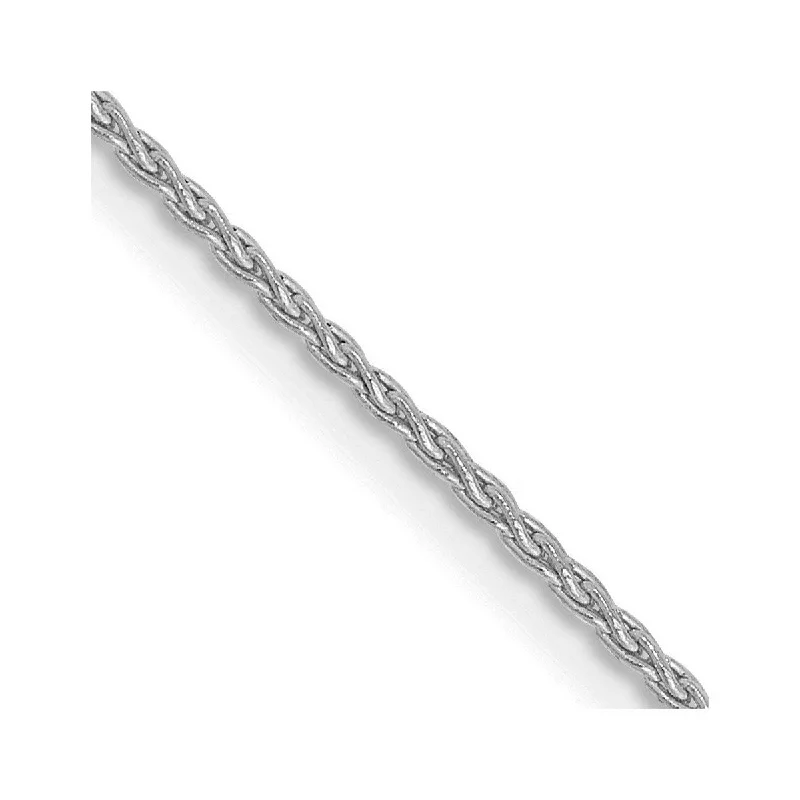 Coil charm bangles-Curata 14k White Gold 10" 1.2mm Parisian Wheat Chain Ankle Bracelet (Lobster-claw)