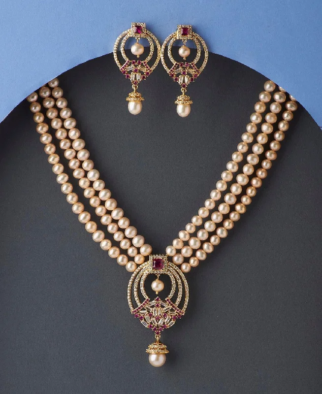 Tribal coin necklaces-Gorgeous Real Pearl Necklace Set