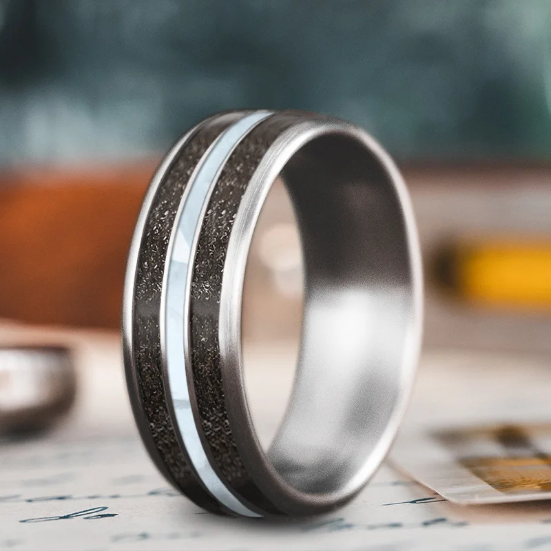 Snap band rings-Custom Design - 3-Inlay Narrow Center Ring do0hI4PQ84HuiSXA1Mt95NG5