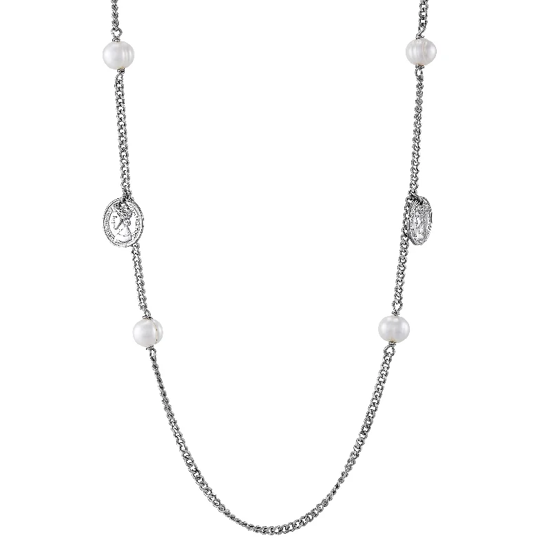 Silk fringe necklaces-Honora Sterling Silver Coin and Freshwater Pearl Necklace