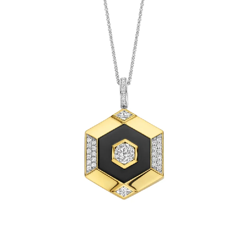 Faith charm necklaces-Ti Sento Geometric Vintage Style Pendant Necklace