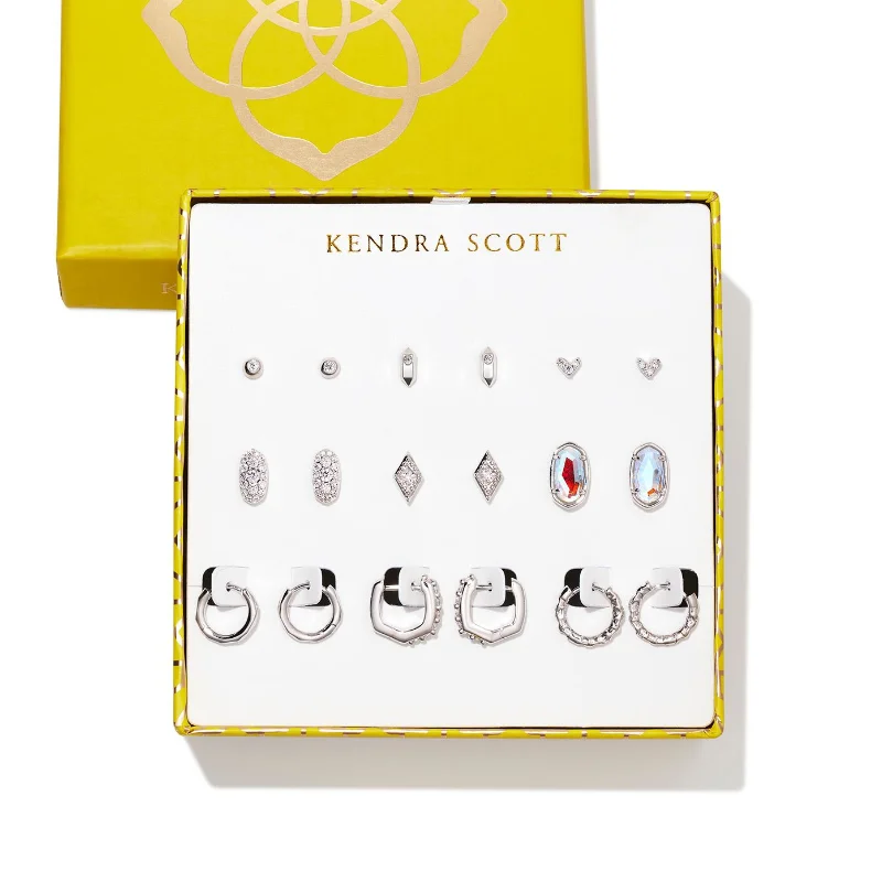 Cultured pearl earrings-Kendra Scott | Earring Gift Set of 9 in Silver