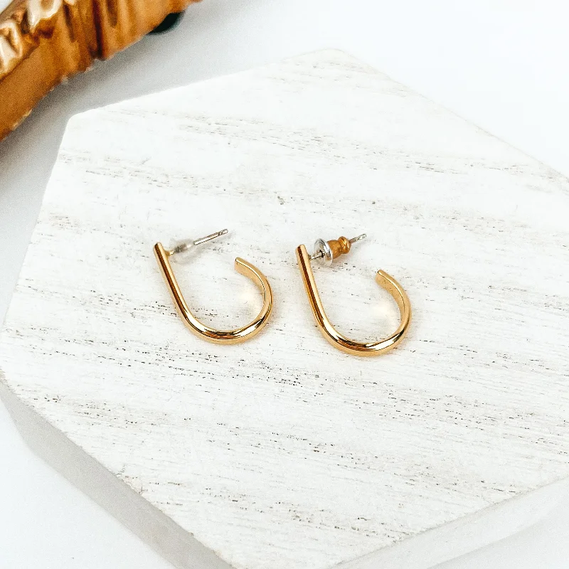 Pure pearl earrings-Hoop Earrings in Gold Tone