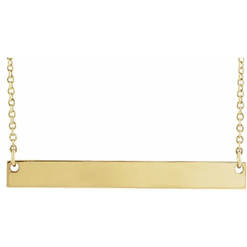 Rustic style necklaces-Curata 14k Yellow Gold 34x4mm 18 Inch Polished Bar Necklace