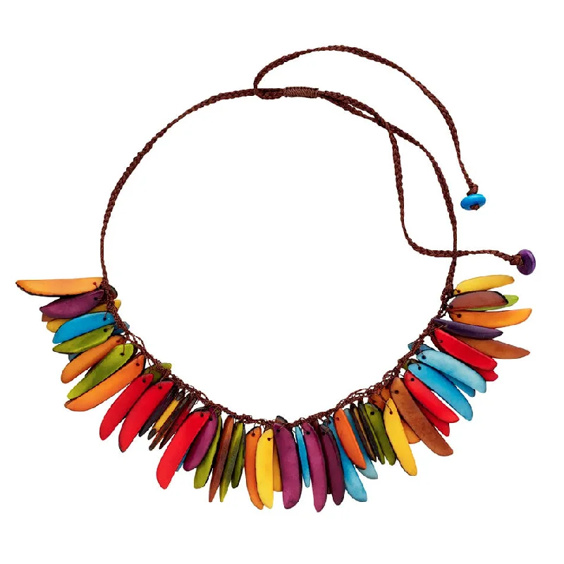 Alloy metal necklaces-Tagua Festivity Necklace, Ecuador