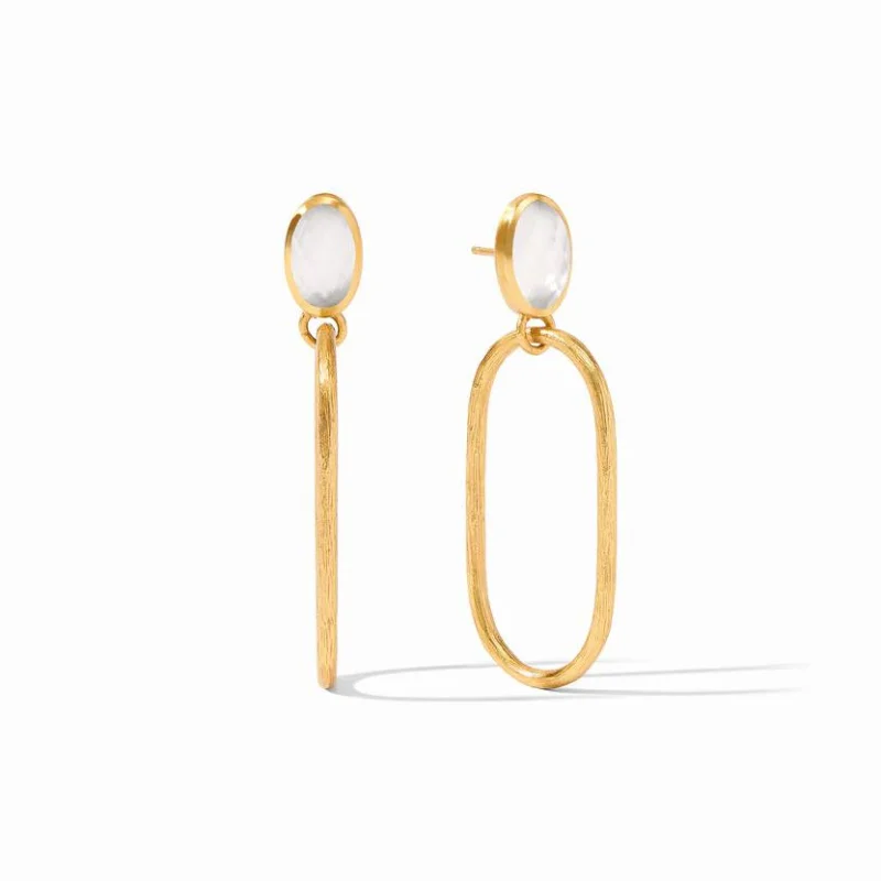 Full crescent earrings-Julie Vos | Ivy Statement Earrings with Iridescent Clear Crystals in Gold