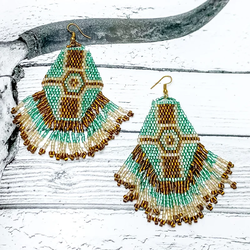 Bali tile earrings-Here For The Beads Dangle Earrings in Brown and Blue