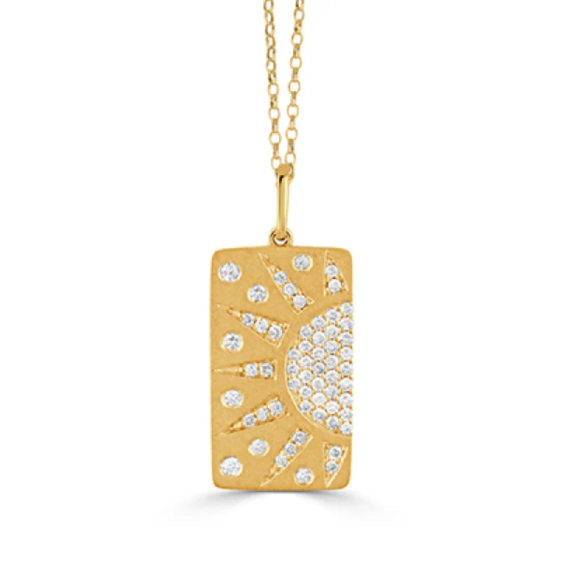 Tribal coin necklaces-18k Diamond Starburst Pendant Necklace