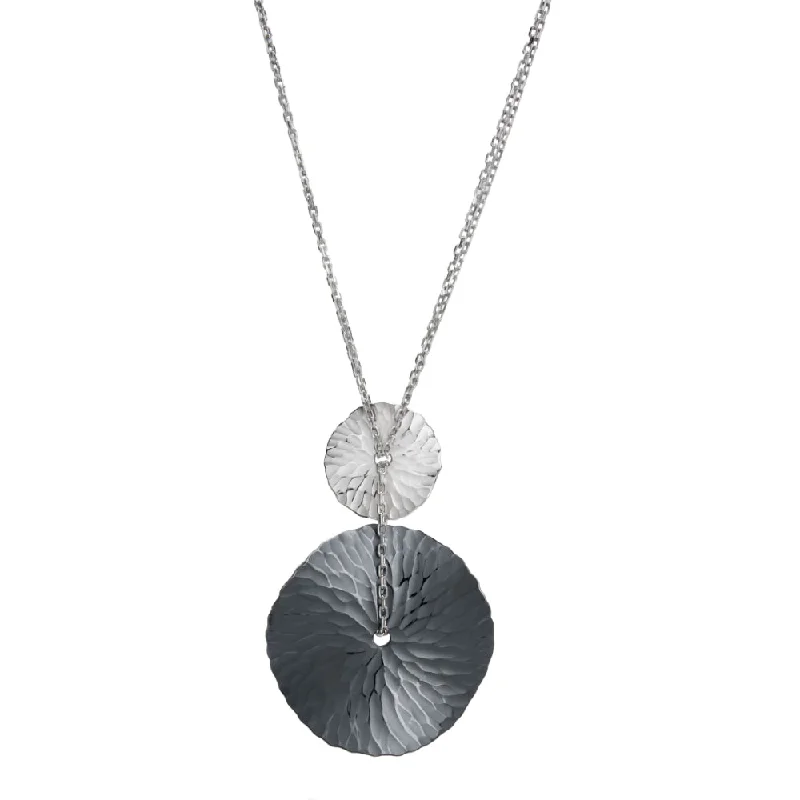 Sleek design necklaces-Toby Pomeroy Eco Silver Hammered Discs Pendant Necklace