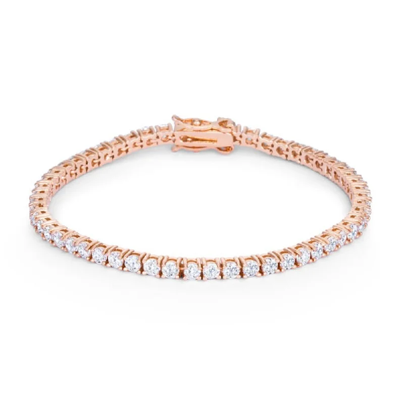 Topaz gem bangles-5.75Ct Rose Goldtone Cubic Zirconia Tennis Bracelet - Clear-Rose-Gold - 7 Inch