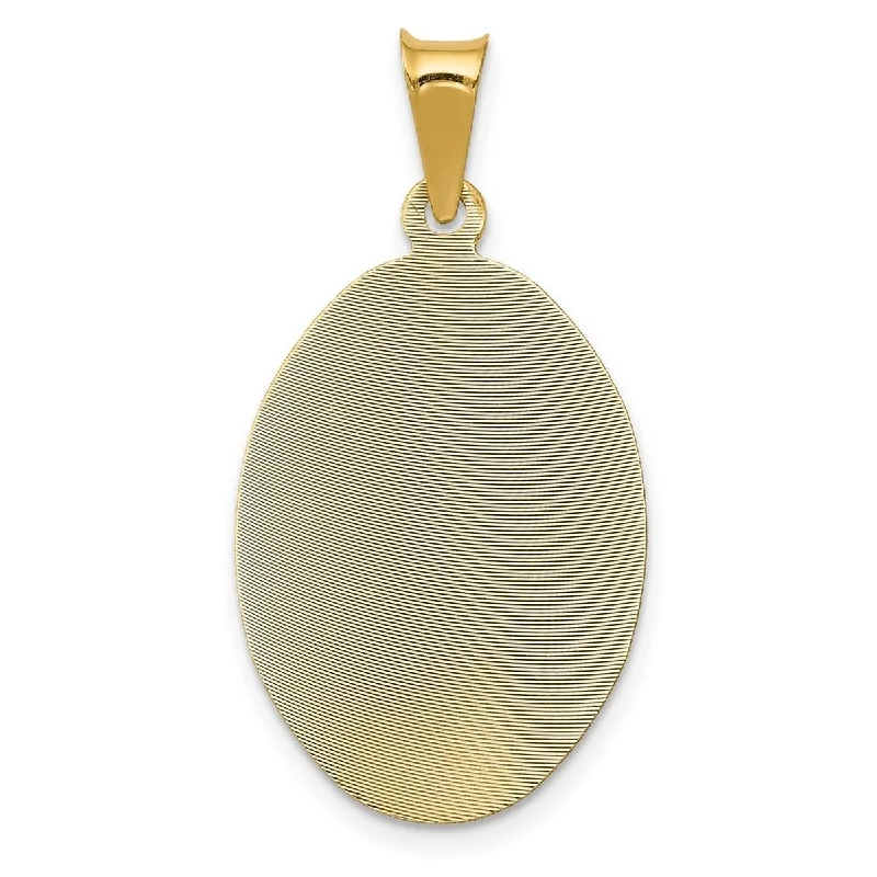 Floating stone necklaces-Curata 14k Yellow Gold 18" 34x18mm Oval Lady of Guadalupe Pendant Necklace