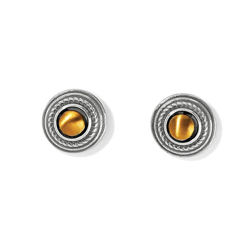 Soft clay earrings-Brighton | Ferrara Monete Stud Earrings in Silver and Gold Tone