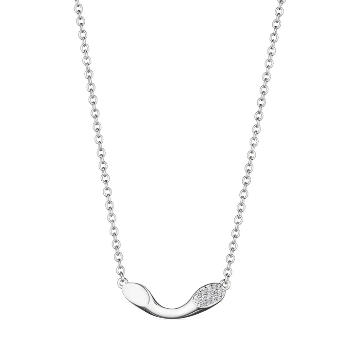 Fine beaded necklaces-Judith Ripka Sterling Silver Gaia Small Bar Necklace with Diamonds