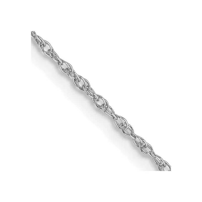 Lustrous silver bangles-Curata 14k White Gold .8mm Polished Light Baby Rope Chain Bracelet