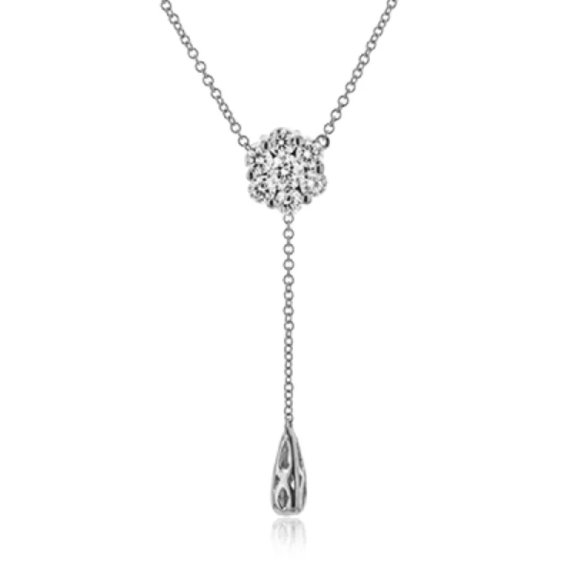 Layered chain necklaces-Simon G. 18k Gold Diamond Cluster Pendant Necklace